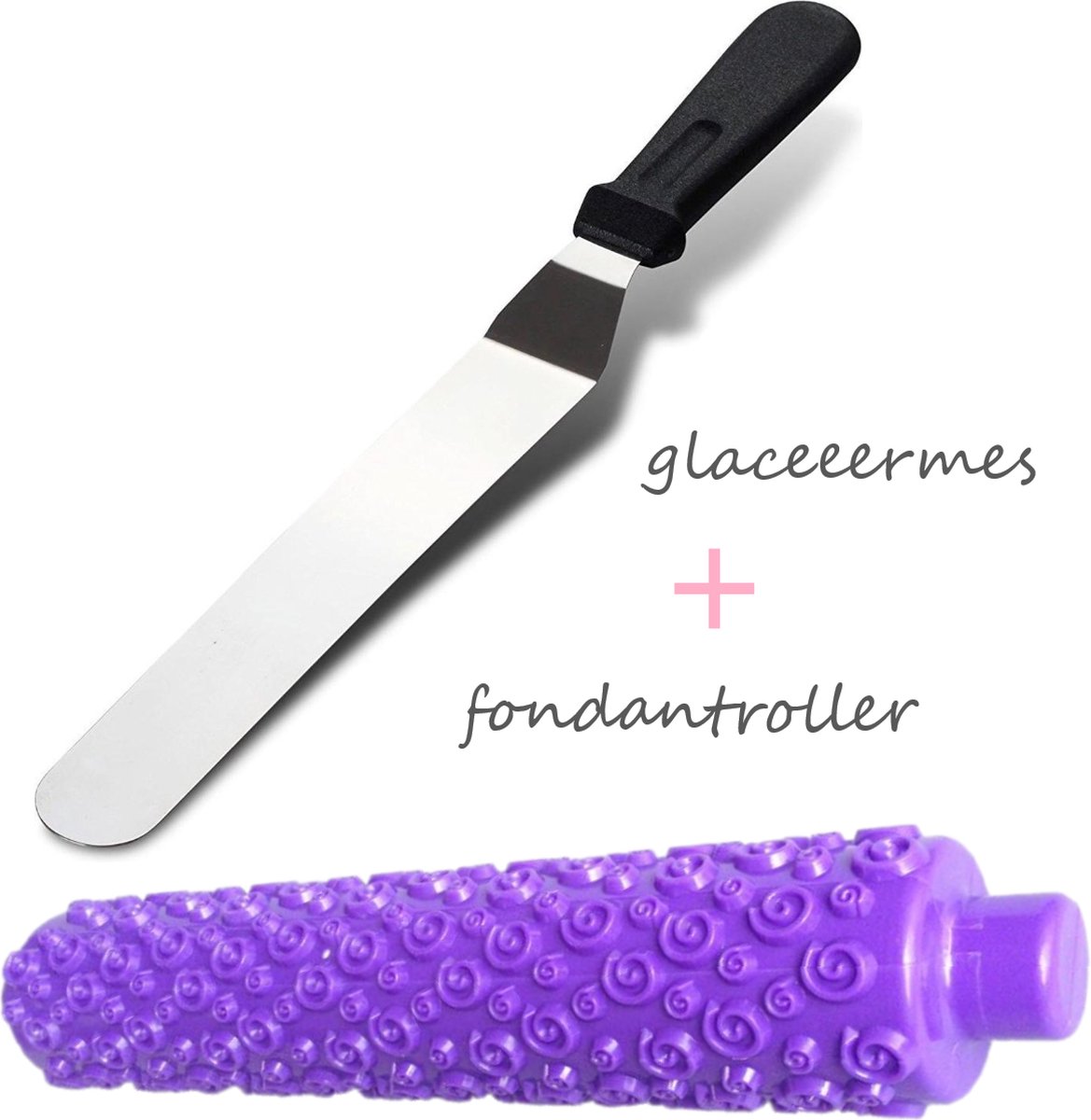 Glaceermes en Fondant Roller | 25 en 28cm | Taartdecoratie